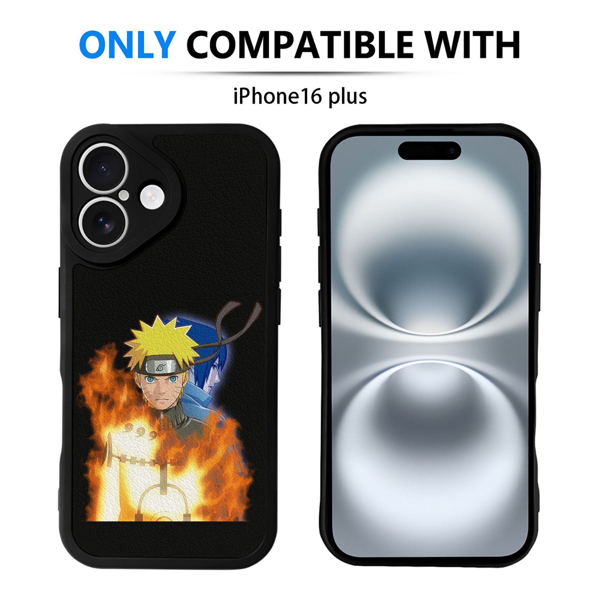 （画像用） NARUTO -ナルト- うずまき ナルト Uzumaki Naruto 【iPhone 16シリーズ対応】シリコンスマホケース（レザー調） 材質：シリコン